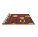 Sideview of Machine Washable Abstract Brown Contemporary Rug, wshcon2783brn