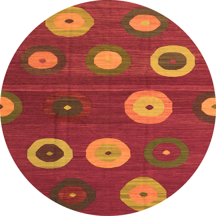 Square Abstract Orange Contemporary Rug, con2783org