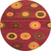 Square Abstract Orange Contemporary Rug, con2783org