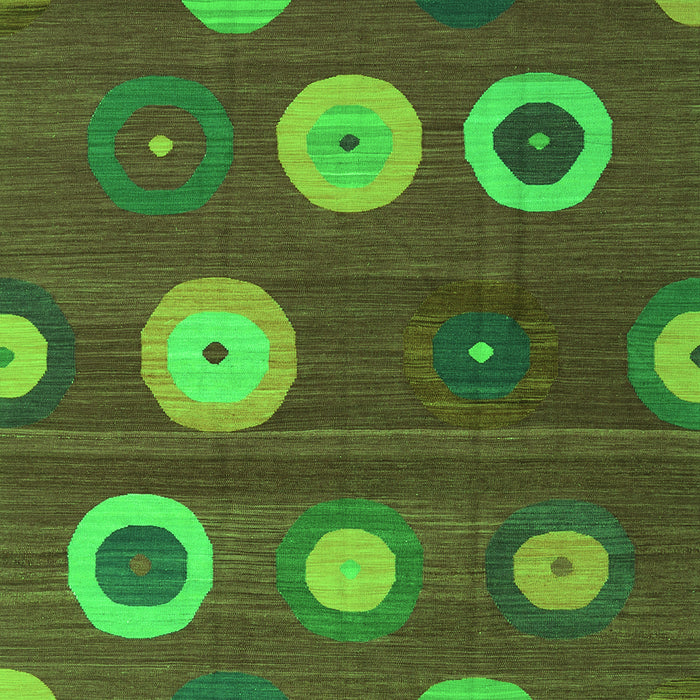 Serging Thickness of Machine Washable Abstract Green Contemporary Area Rugs, wshcon2783grn