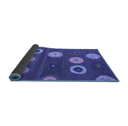 Sideview of Abstract Blue Contemporary Rug, con2783blu