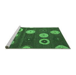 Sideview of Machine Washable Abstract Emerald Green Contemporary Area Rugs, wshcon2783emgrn