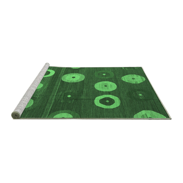 Sideview of Machine Washable Abstract Emerald Green Contemporary Area Rugs, wshcon2783emgrn