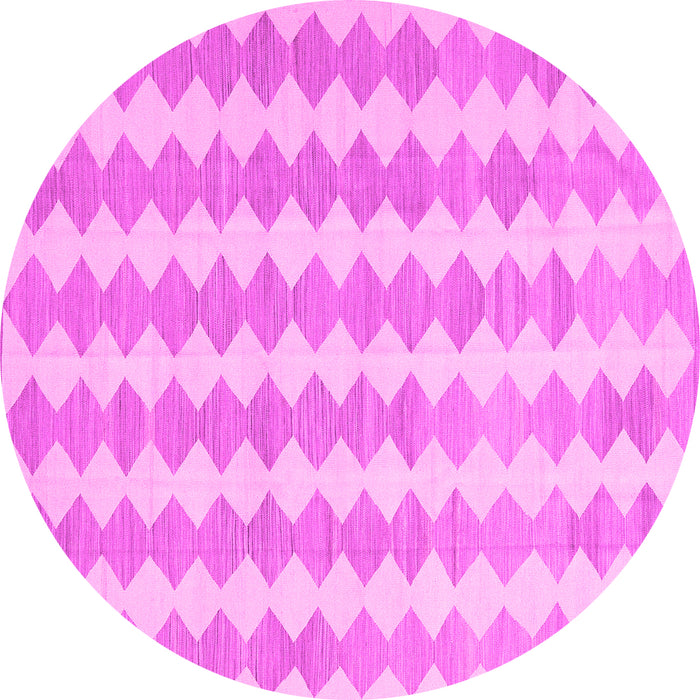 Round Machine Washable Abstract Pink Contemporary Rug, wshcon2784pnk