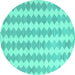 Round Machine Washable Abstract Turquoise Contemporary Area Rugs, wshcon2784turq