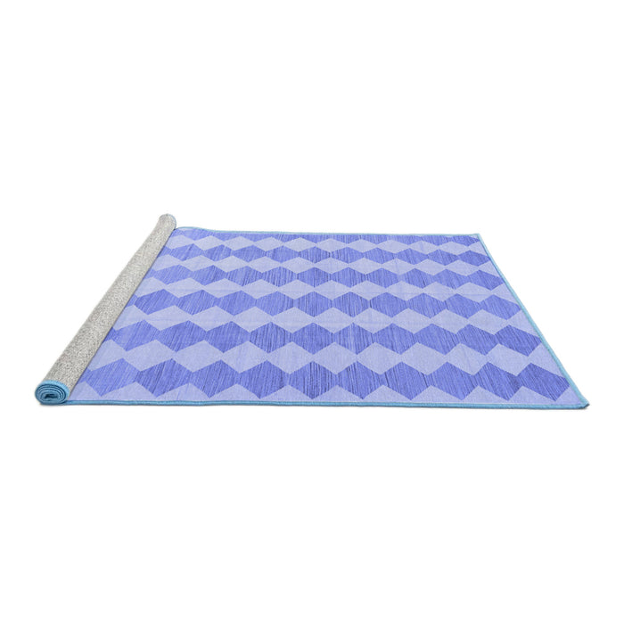 Sideview of Machine Washable Abstract Blue Contemporary Rug, wshcon2784blu