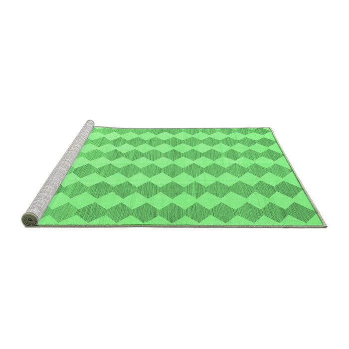 Sideview of Machine Washable Abstract Emerald Green Contemporary Area Rugs, wshcon2784emgrn