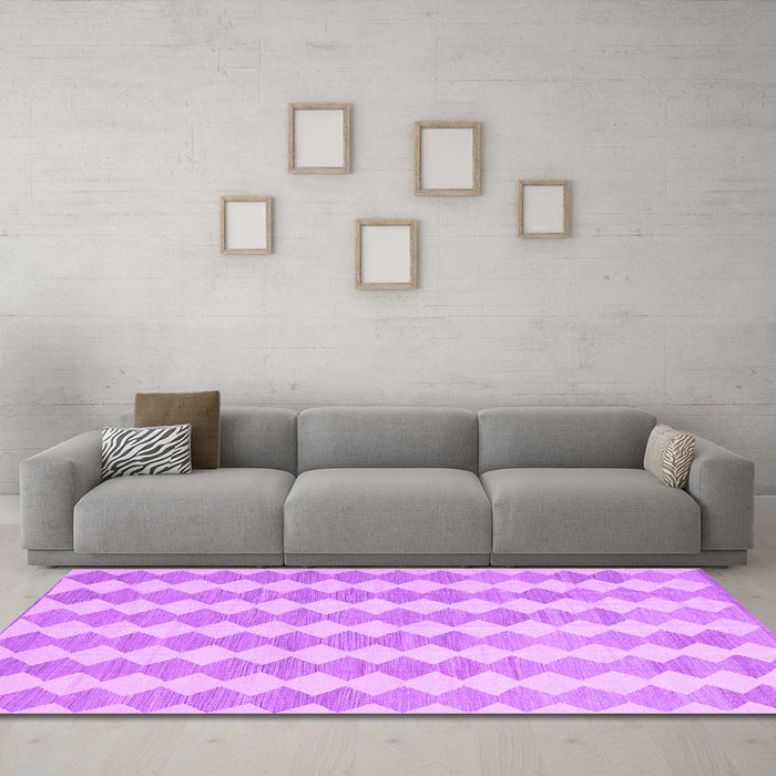Machine Washable Abstract Purple Contemporary Area Rugs in a Living Room, wshcon2784pur