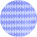 Round Abstract Blue Contemporary Rug, con2784blu