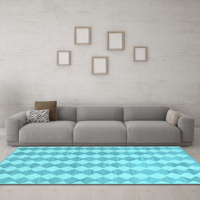 Machine Washable Abstract Light Blue Contemporary Rug in a Living Room, wshcon2784lblu