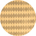 Round Abstract Brown Contemporary Rug, con2784brn