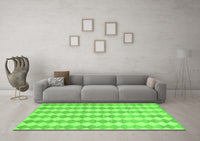 Machine Washable Abstract Green Contemporary Rug, wshcon2784grn