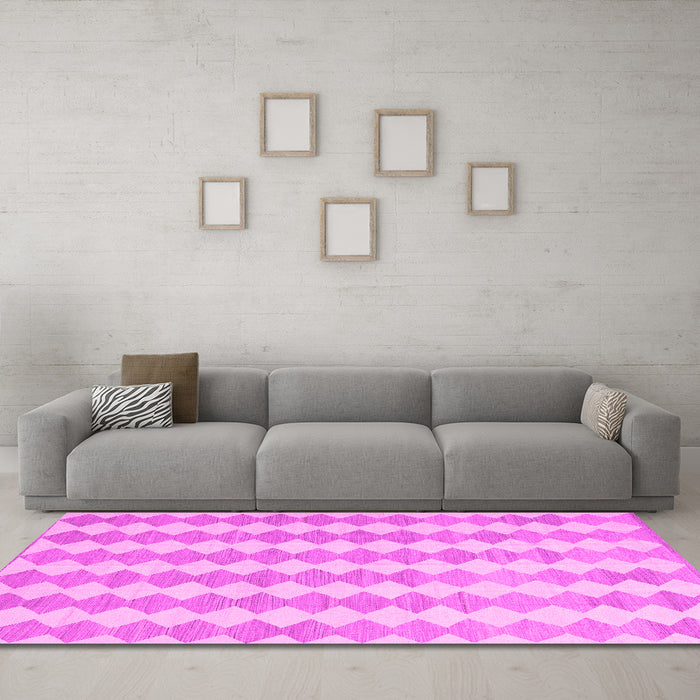 Machine Washable Abstract Pink Contemporary Rug in a Living Room, wshcon2784pnk