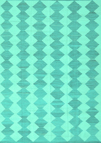 Abstract Turquoise Contemporary Rug, con2784turq