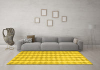 Machine Washable Abstract Yellow Contemporary Rug, wshcon2784yw