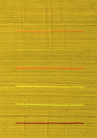 Abstract Yellow Contemporary Rug, con2785yw