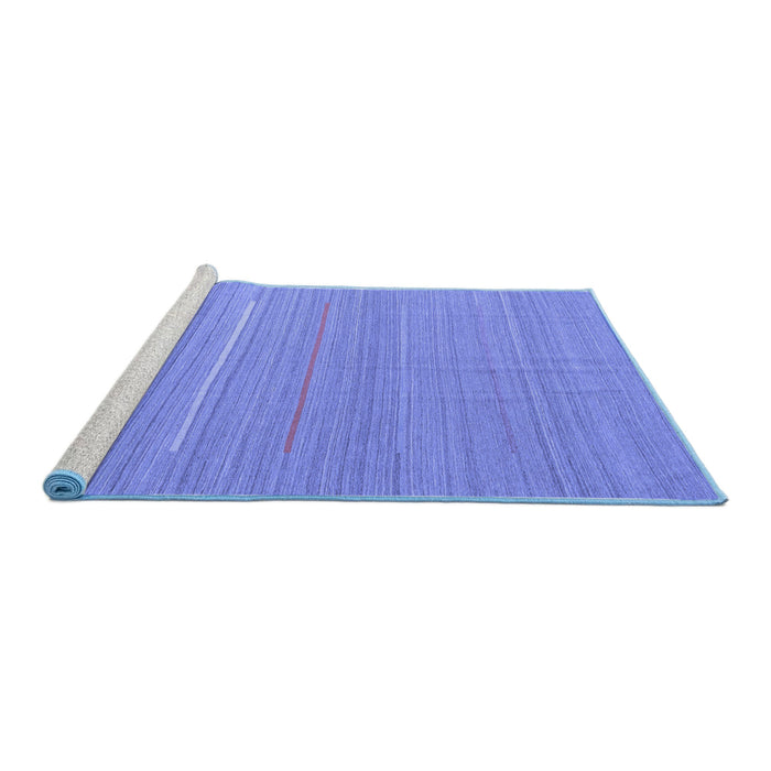 Sideview of Machine Washable Abstract Blue Contemporary Rug, wshcon2785blu