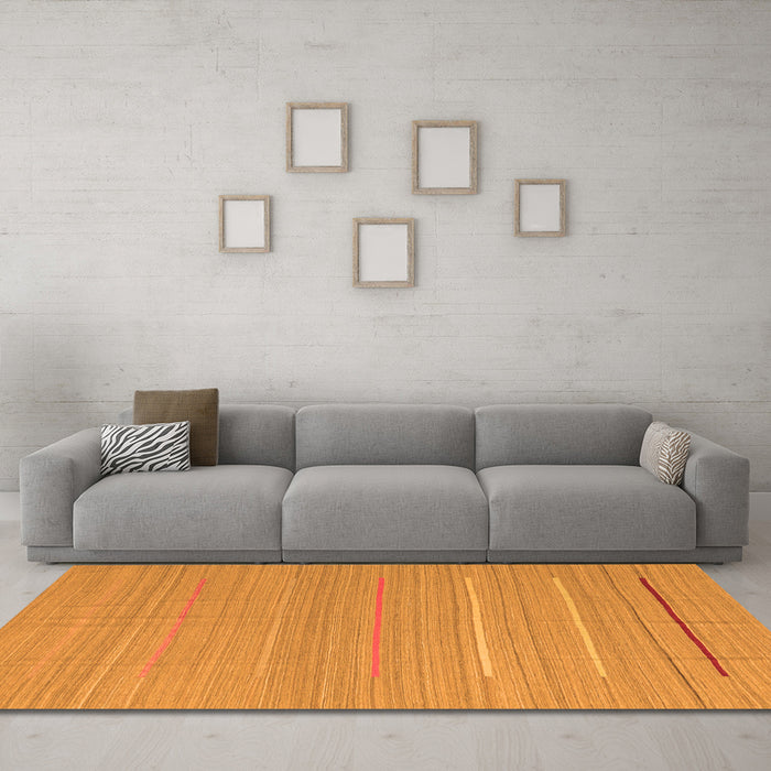 Machine Washable Abstract Orange Contemporary Area Rugs in a Living Room, wshcon2785org