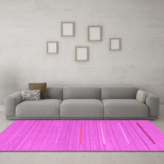 Machine Washable Abstract Pink Contemporary Rug in a Living Room, wshcon2785pnk