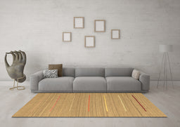 Machine Washable Abstract Brown Contemporary Rug in a Living Room,, wshcon2785brn