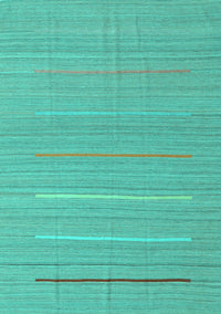 Abstract Turquoise Contemporary Rug, con2785turq