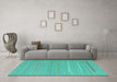 Machine Washable Abstract Turquoise Contemporary Area Rugs in a Living Room,, wshcon2785turq