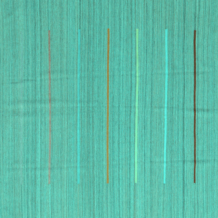 Square Machine Washable Abstract Turquoise Contemporary Area Rugs, wshcon2785turq