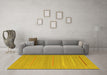 Machine Washable Abstract Yellow Contemporary Rug in a Living Room, wshcon2785yw