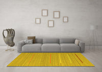 Machine Washable Abstract Yellow Contemporary Rug, wshcon2785yw