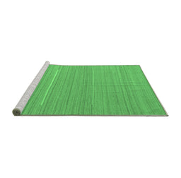Sideview of Machine Washable Abstract Emerald Green Contemporary Area Rugs, wshcon2785emgrn