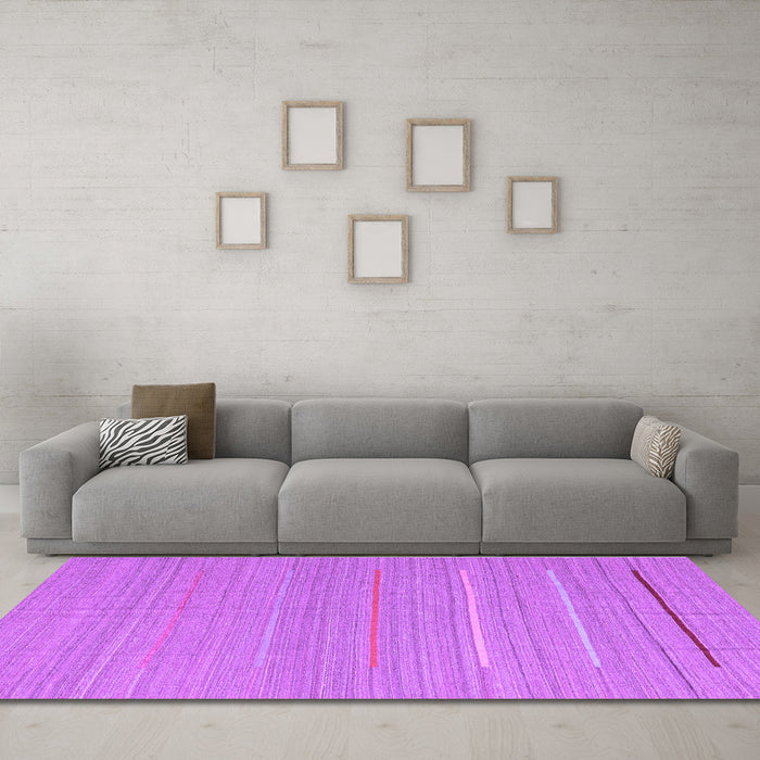 Machine Washable Abstract Purple Contemporary Area Rugs in a Living Room, wshcon2785pur