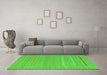 Machine Washable Abstract Green Contemporary Area Rugs in a Living Room,, wshcon2785grn