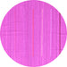 Round Machine Washable Abstract Pink Contemporary Rug, wshcon2785pnk