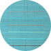 Round Machine Washable Abstract Light Blue Contemporary Rug, wshcon2785lblu