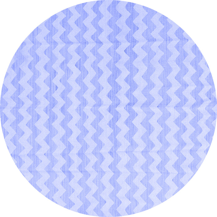 Round Solid Blue Modern Rug, con2786blu
