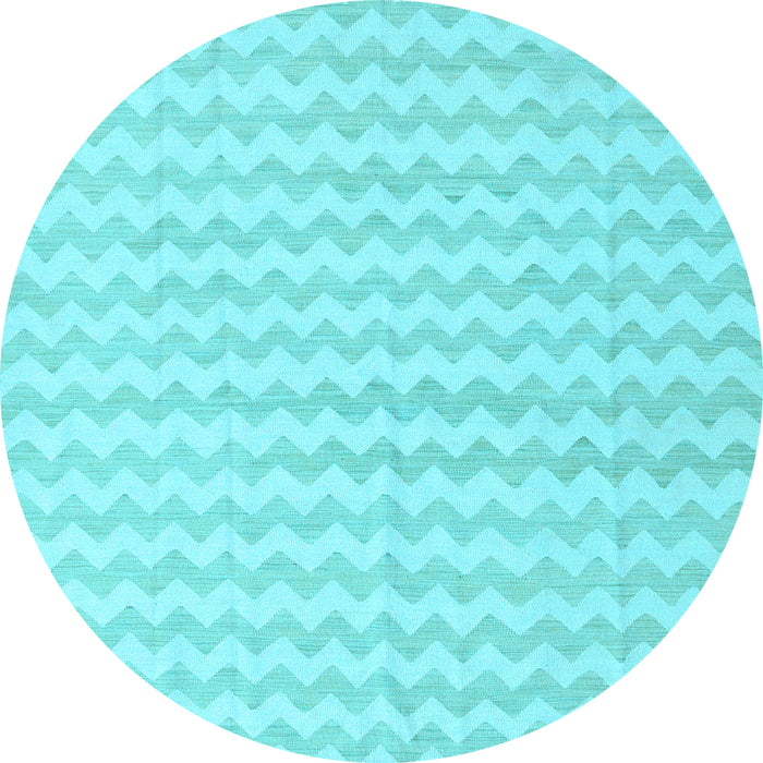 Round Machine Washable Solid Light Blue Modern Rug, wshcon2786lblu