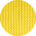 Round Machine Washable Solid Yellow Modern Rug, wshcon2786yw