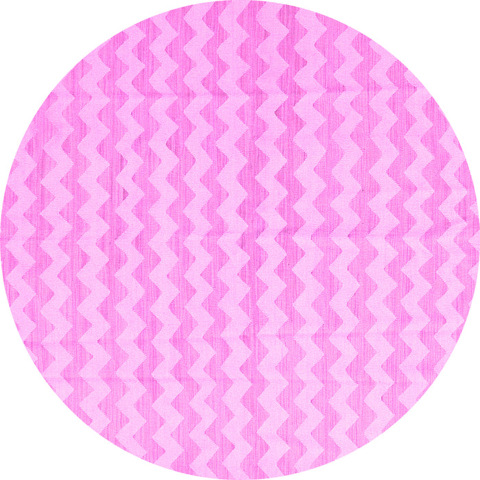 Round Solid Pink Modern Rug, con2786pnk