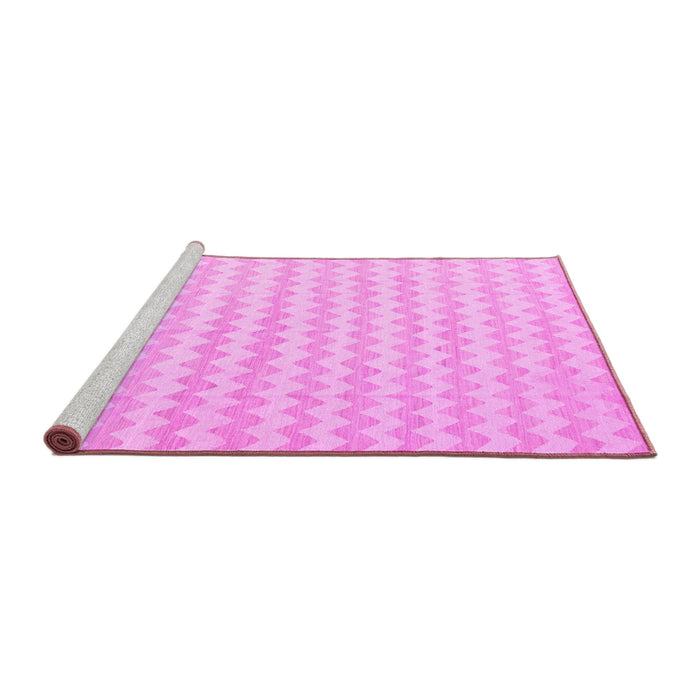 Sideview of Machine Washable Solid Pink Modern Rug, wshcon2786pnk
