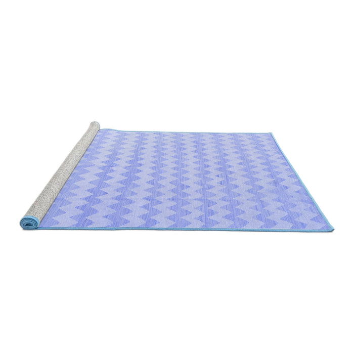 Sideview of Machine Washable Solid Blue Modern Rug, wshcon2786blu