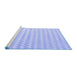 Sideview of Machine Washable Solid Blue Modern Rug, wshcon2786blu