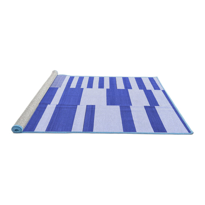 Sideview of Machine Washable Abstract Blue Contemporary Rug, wshcon2787blu