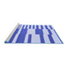 Sideview of Machine Washable Abstract Blue Contemporary Rug, wshcon2787blu