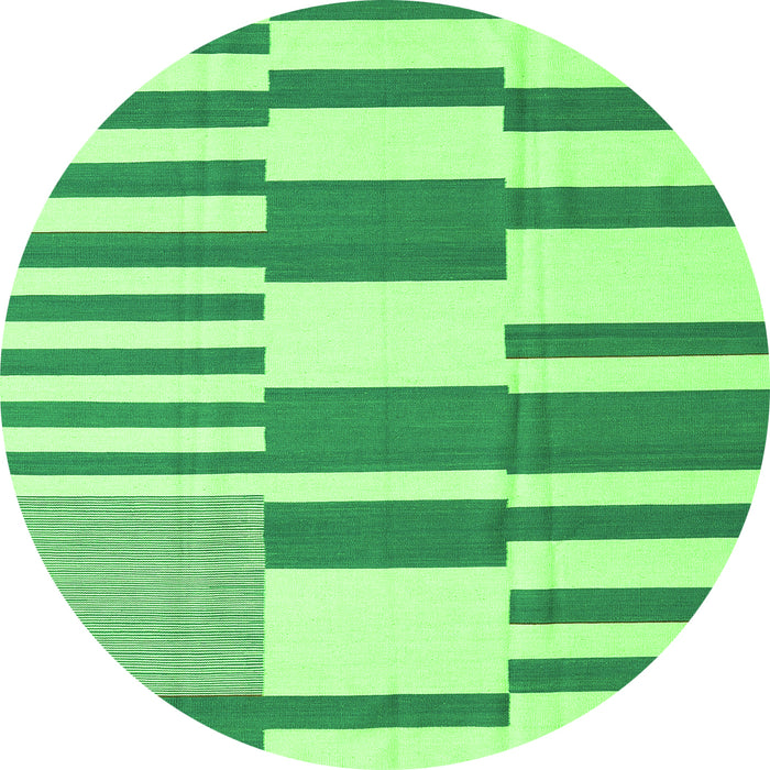 Square Abstract Green Contemporary Rug, con2787grn