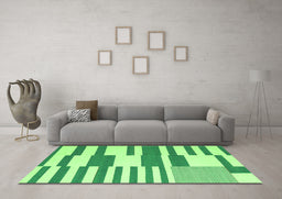 Machine Washable Abstract Green Contemporary Area Rugs in a Living Room,, wshcon2787grn