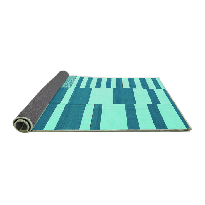 Sideview of Abstract Turquoise Contemporary Rug, con2787turq