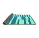 Sideview of Abstract Turquoise Contemporary Rug, con2787turq