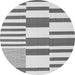 Square Abstract Gray Contemporary Rug, con2787gry