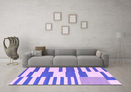 Machine Washable Abstract Purple Contemporary Area Rugs in a Living Room, wshcon2787pur
