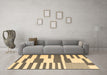 Machine Washable Abstract Brown Contemporary Rug in a Living Room,, wshcon2787brn